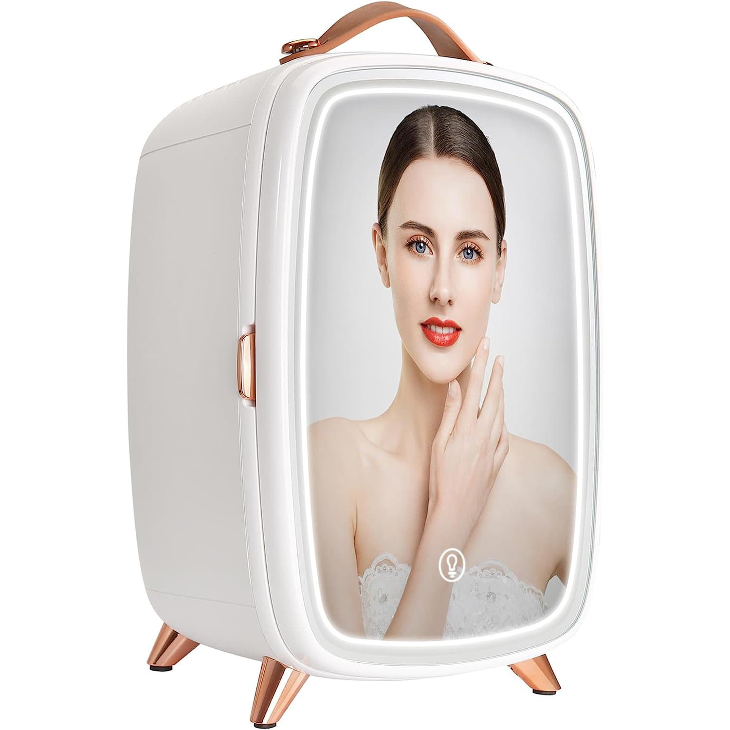 Wow Custom 6L Mirror LED Cosmetic Refrigerator, Household Dorm Portable Mini Cosmetic Fridge
