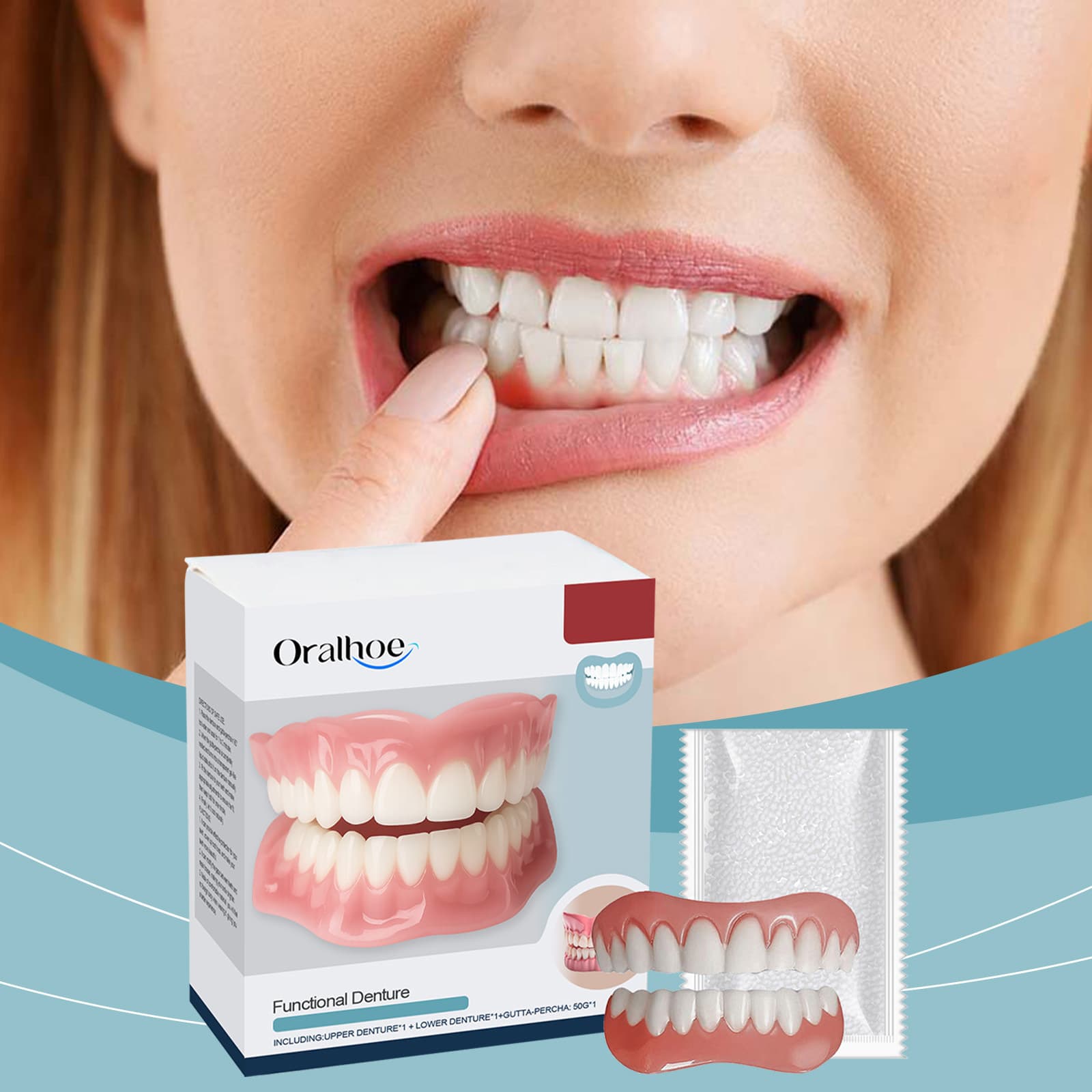 ORALHOE Denture Modification Kit Enhances Smile Aesthetics Natural Fit Comfortable Material Denture Decoration