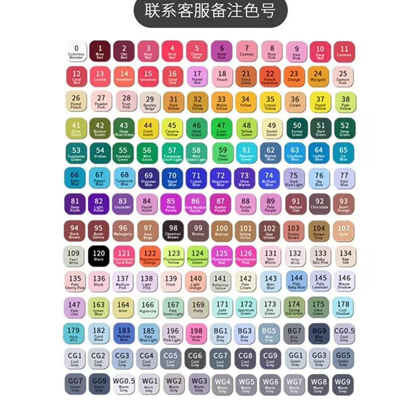 Single Marker Selection Hard Tip 168 Colors Alcohol Oil-Based Dual-Tip Touch Single Marker Selection