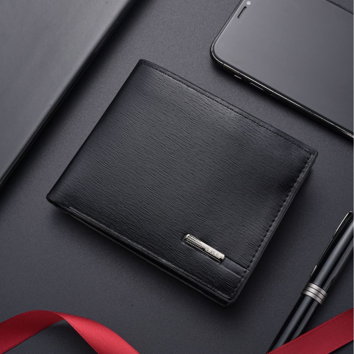 Ultra-Thin Mini Wallet for Men, Short Korean Style Horizontal Design, Personalized Money Clip for Men, Students, Youth, Simple Soft Leather Wallet, Trendy