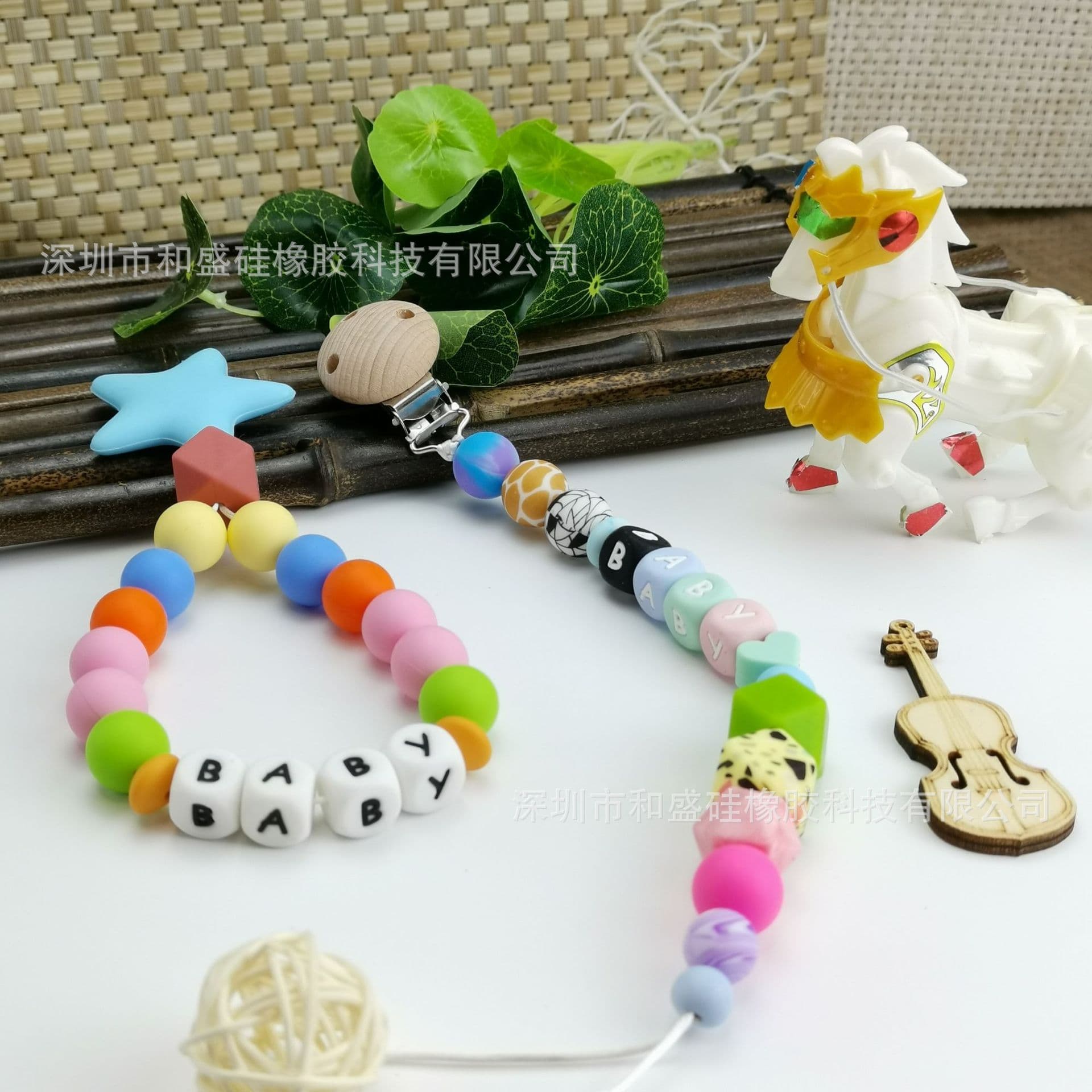 Baby & Mother Products Silicone 12mm Alphabet Beads DIY Pacifier Clip Teething Alphabet Beads Factory Wholesale