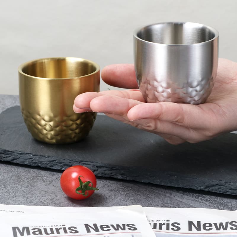 304 Stainless Steel Double-layer Cup for Commercial Use, Buckwheat Tea Cup, Liquor Cup, 100ML Small Capacity Insulated Cup