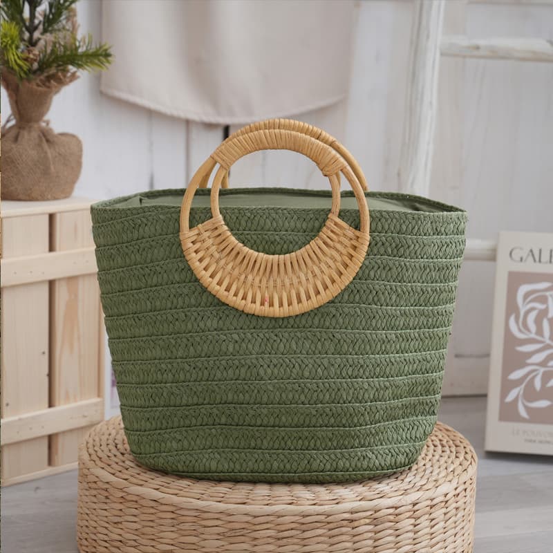Summer new portable straw bag, urban simple style, large capacity straw bag, casual style handbag, directly supplied from the manufacturer