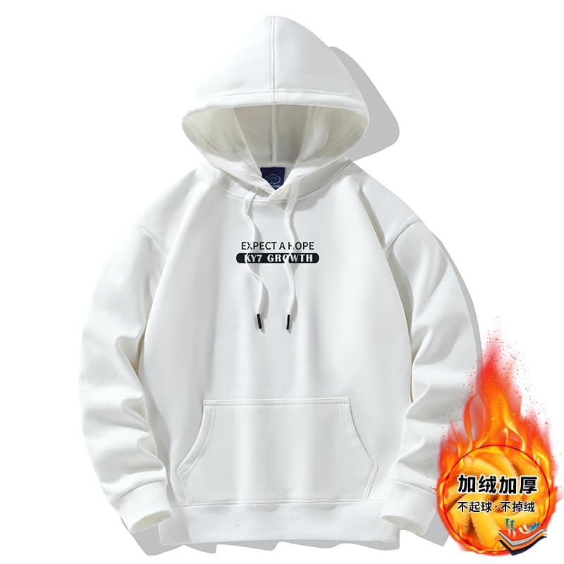 400g Drop Shoulder Winter Fleece Lined Thickened Hoodie Men's Hooded Plus Size Warm Hoodie Coat Couple Style