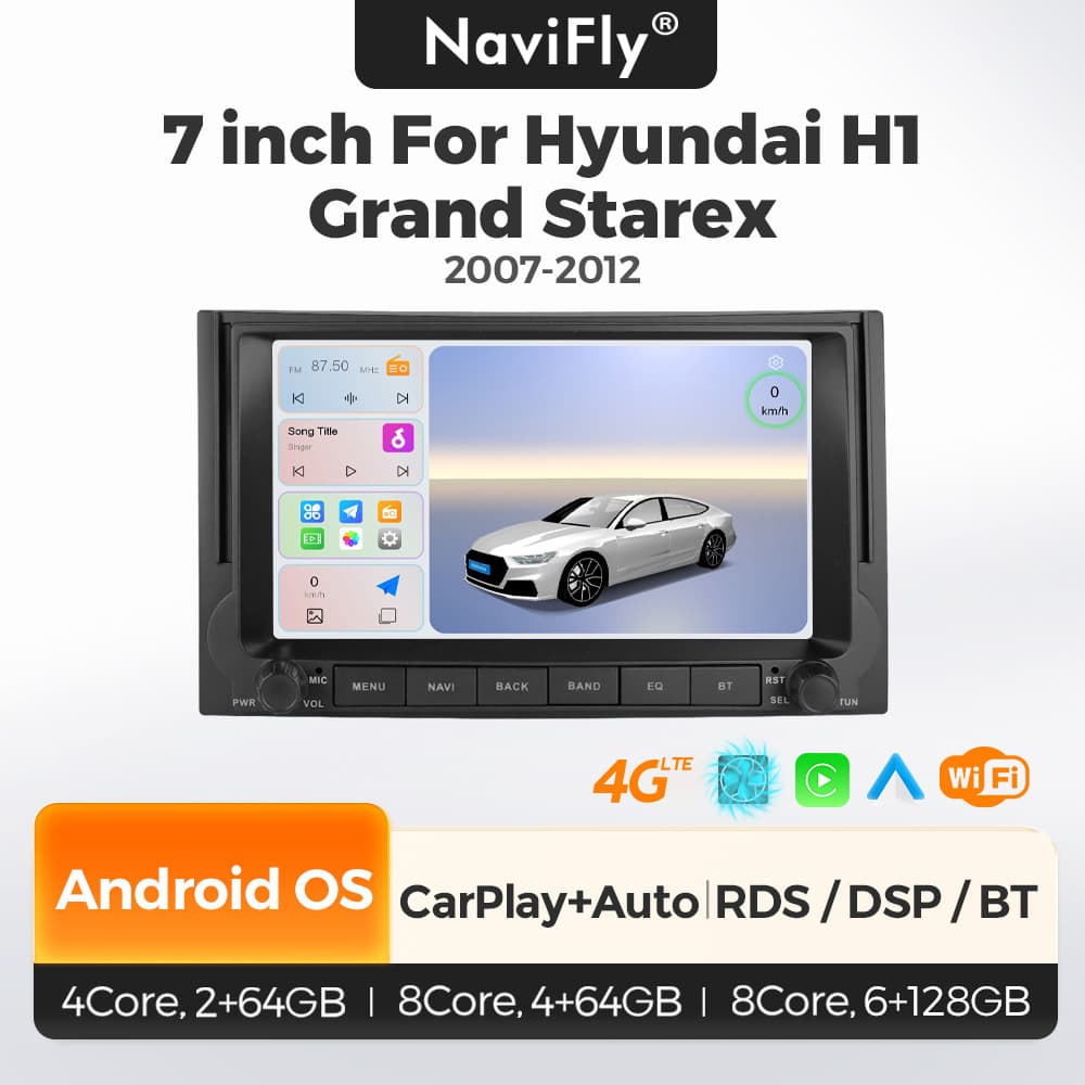 Suitable for Hyundai H1 Grand Starex 2007-2012 modified Android rear view Bluetooth Carplay navigation screen