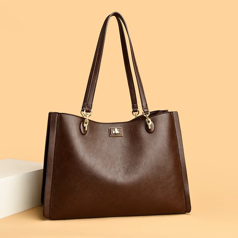Foreign trade women's tote bag, light luxury and simple commuter bag, can be used as a file bag, large capacity, middle-aged bag, hand-carried for mother