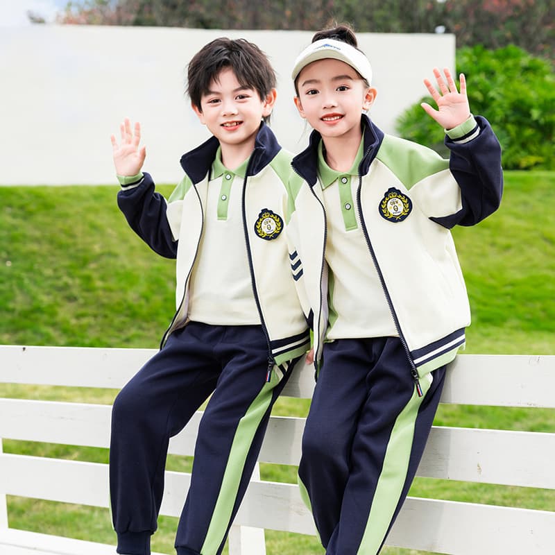 Children's Sporty Style Class Wear Spring and Autumn Outfit Set Source Factory Primary School Student Huzhou Zhili School Uniform Kindergarten Uniform