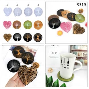Coaster Silicone Mold Heart Coaster Tree of Life Large Tree Coaster Decoration Tree of Life Heart Coaster Resin Mold