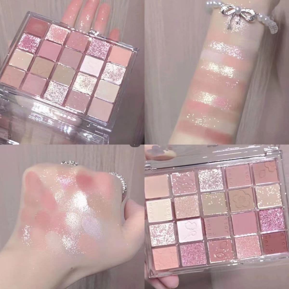 Lovekou Summer 20 Colors Peach Blossom Sakura Highlighter Gradient Brightening Matte Multi-Color Eye Makeup Long-Lasting