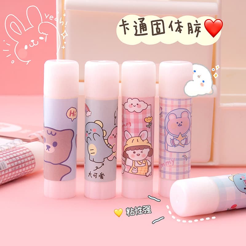 Factory Direct Supply Bulk PVA Solid Glue Small Office Supplies, Cartoon 9g Glue Sticks High-Adhesion Student Stationery Wholesale