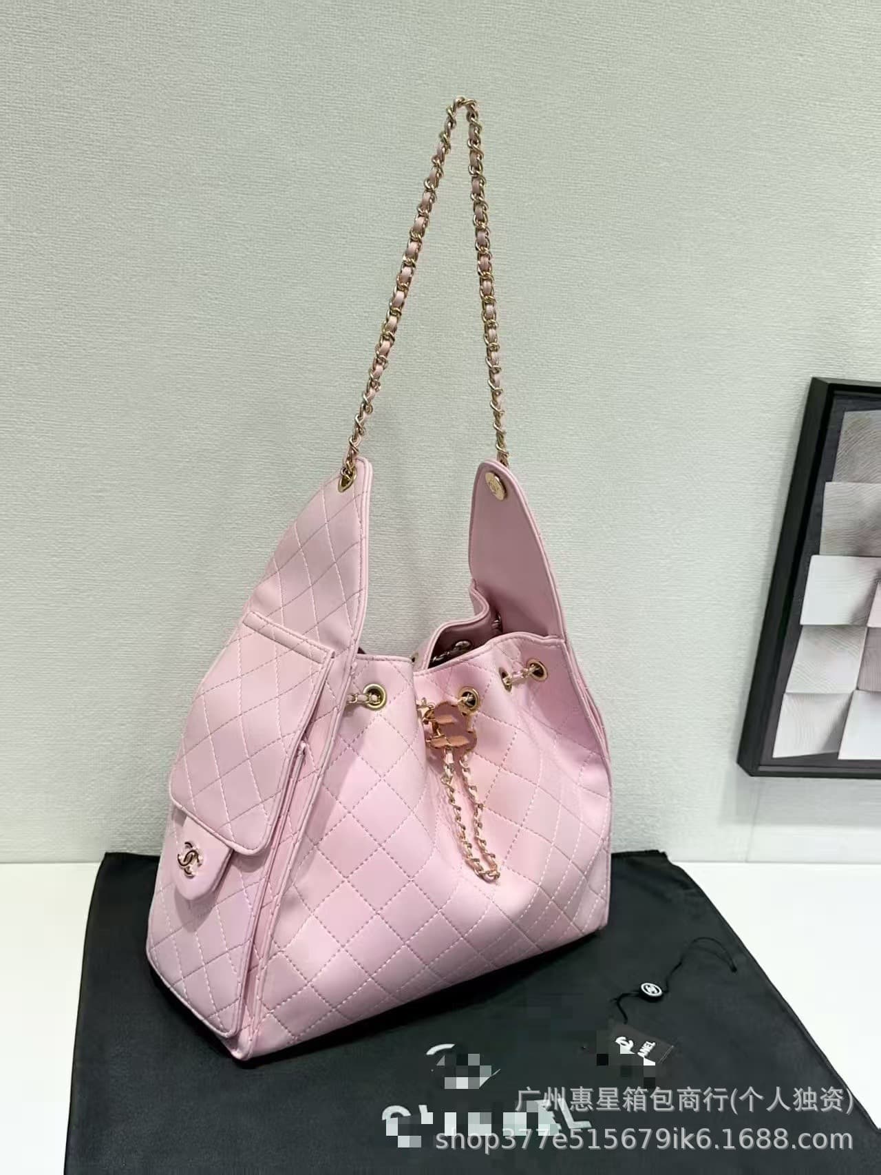 2026 New Caviar Quilted Hobo Ball-Pattern Chain Backpack for Women, Versatile Shoulder Crossbody Bag, Large Capacity
