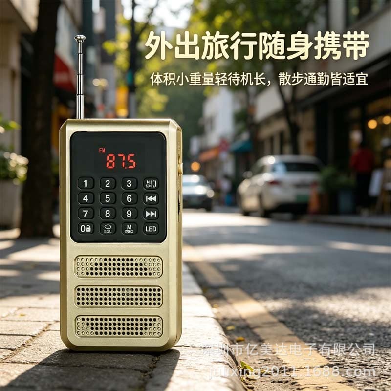 New Portable Card-Insert Recording Radio for Seniors, Wireless Speaker with FM Radio, Wholesale