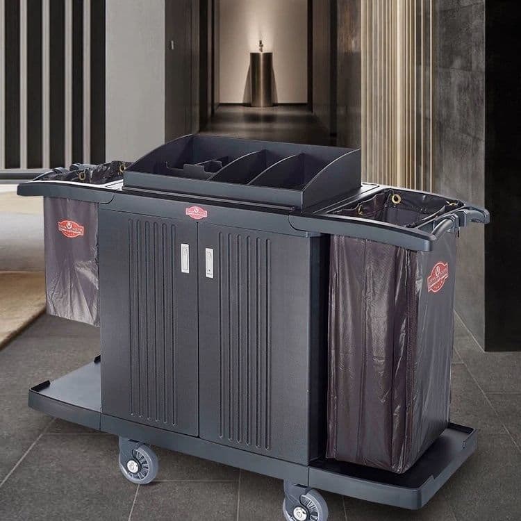 Southern Plastic Room Service Cart for Cleaning and Linen with Silent Wheels