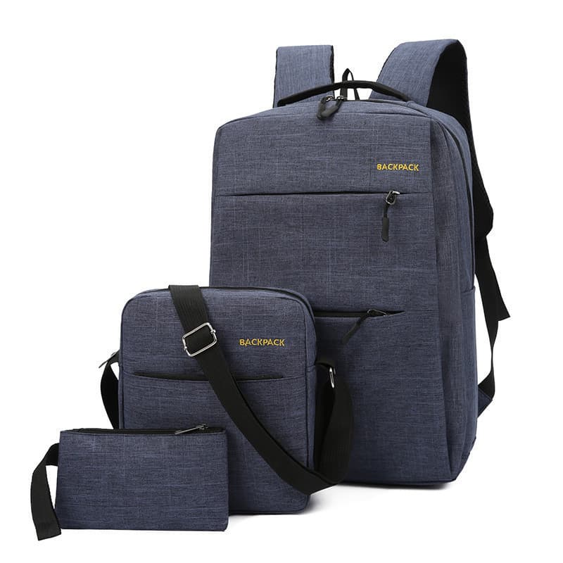 2021 New USB Backpack Set (3-piece set), Casual Shoulder Bag, Unisex Student Laptop Backpack