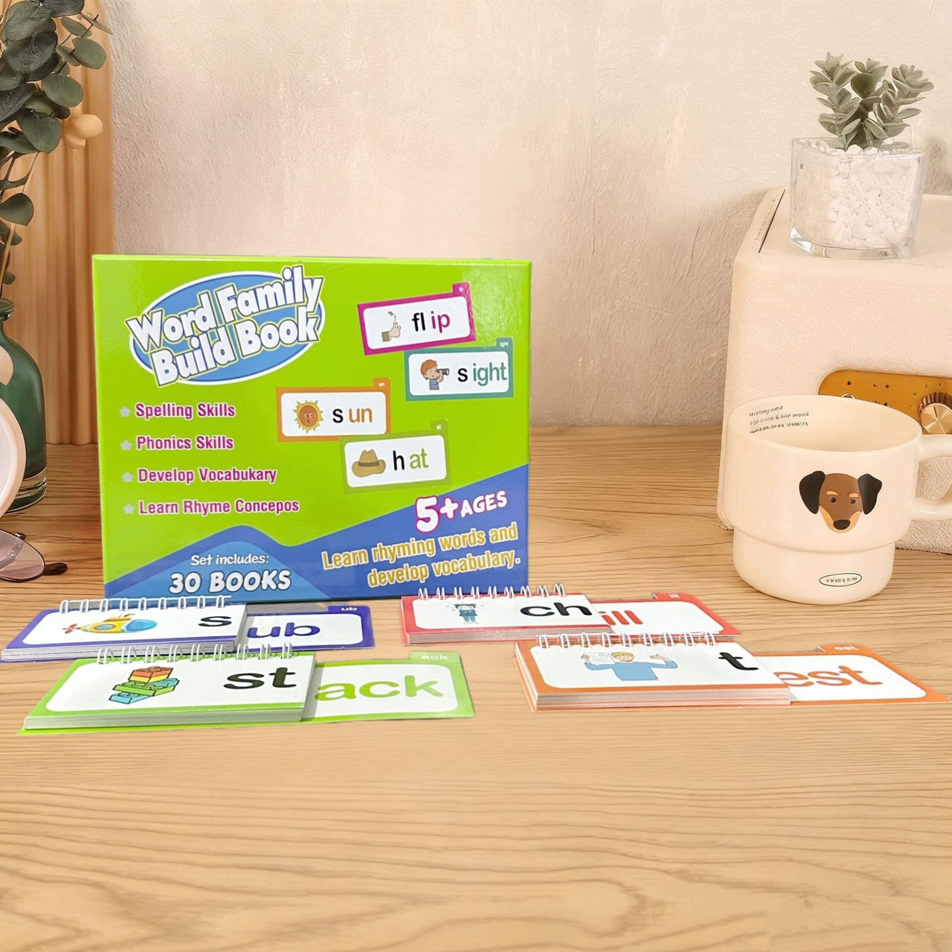 Cross-border 30 Read and Rhyme Flip Books Reading Rhyme Flip Books ABC Vocabulary Flashcards