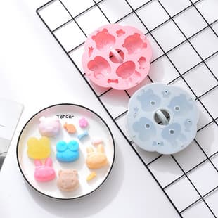 In Stock Cartoon Silicone Rice Cake Steaming Mold with Lid, Steamed Cake Mold for Baby, Infant Food, Snack, Cake Mold