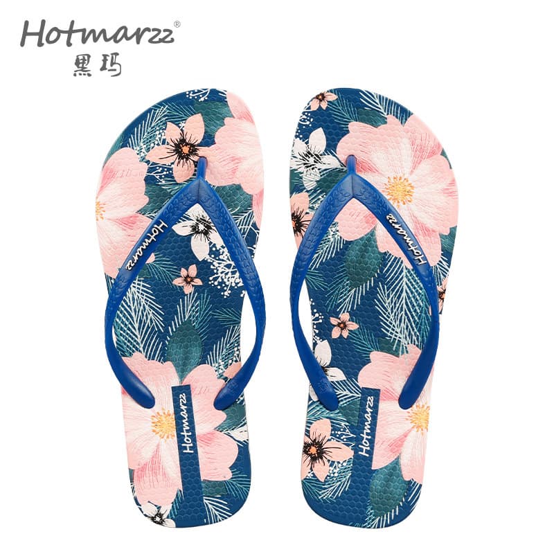 Hotmarzz Black Ma Women's Flip Flops Outdoor PVC Anti-slip Beach Sandals Toe Separator Slippers
