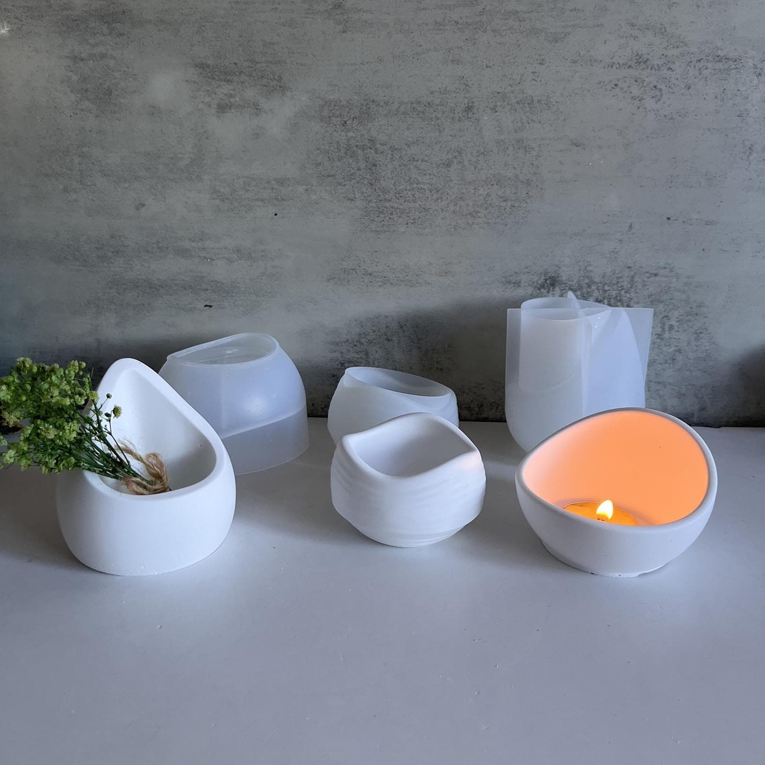 Irregular Candle Cup Silicone Mold for Aromatherapy Candle Jar, Plaster, Cement, and Epoxy Resin Mold