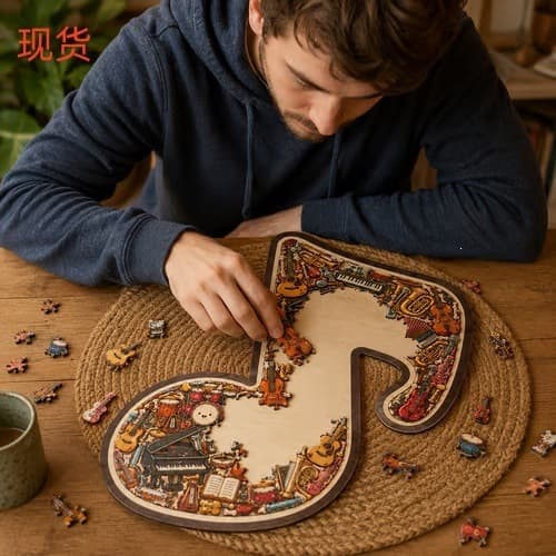 New Cross-border Musical Note Jigsaw Puzzle Wooden Leisure Educational Note Instrument Puzzle