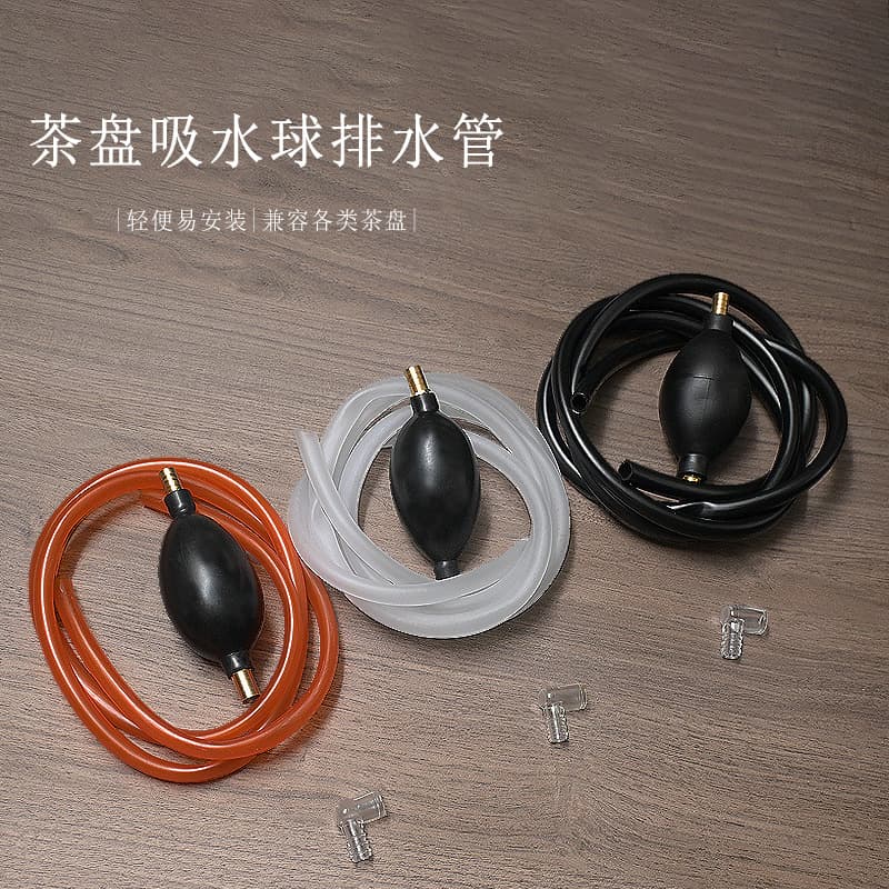 Tea Tray Drainage Pipe Silicone Double Copper Head Tea Water Ball Absorbent Ball Anti-Freeze Hose Tea Set Accessory Drainage Tool