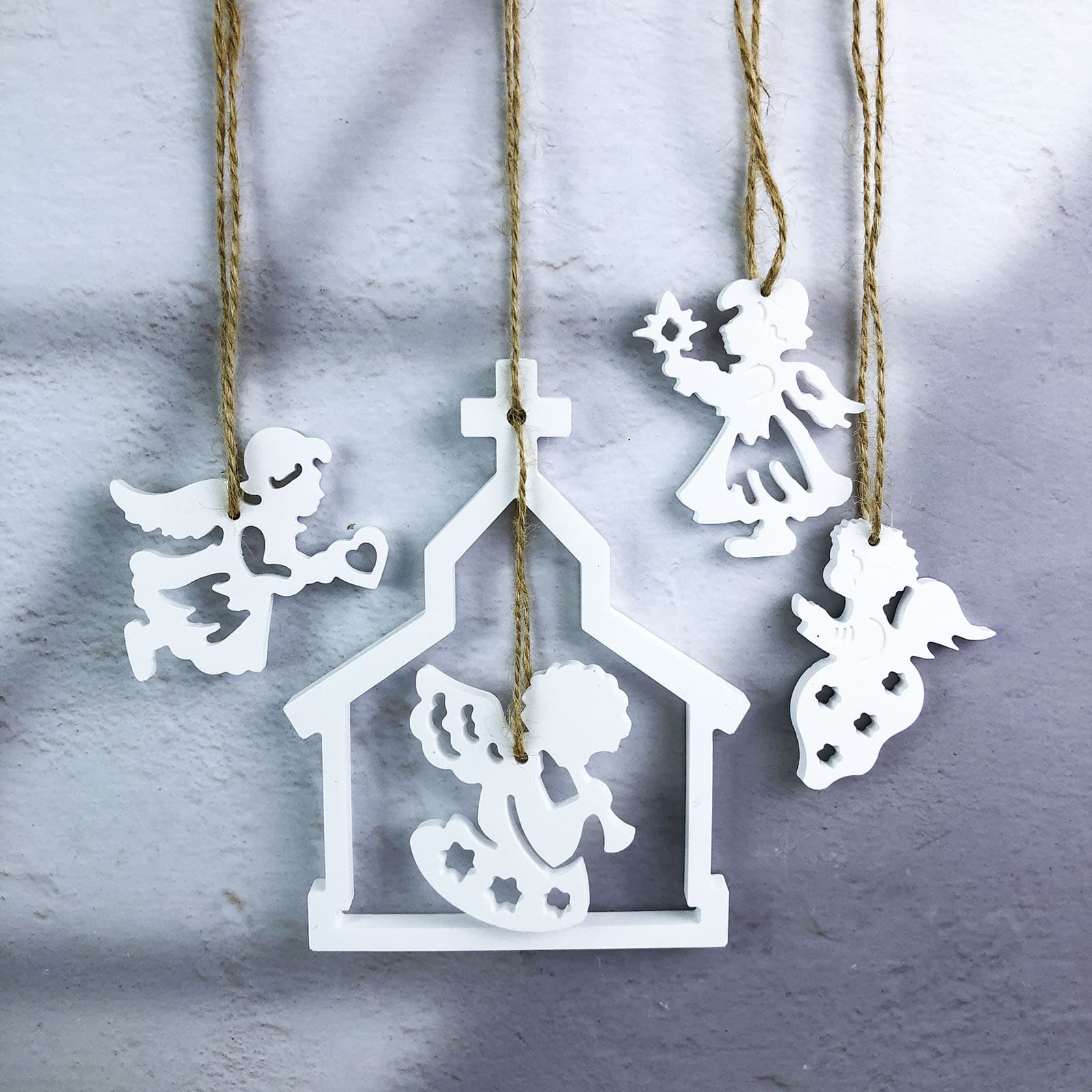 X0582+X0609 Angel Pendant Core + Church Hanging Ring Decoration Mold, DIY Silicone Mold