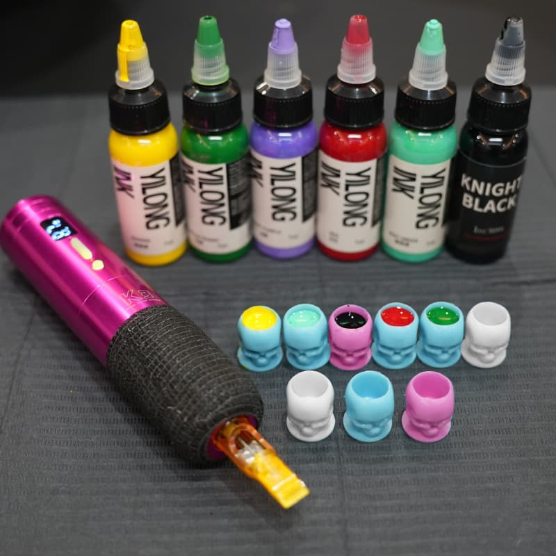 Skull Base Pigment Cup Tattoo Pigment Cup Tattoo Supplies 200pcs/Pack
