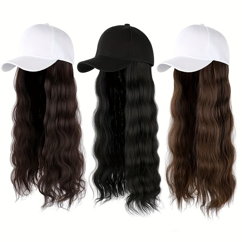 2025 New Cross-border Drop Shipping 1 Hat Wig Women's Fashion Natural Cap One Wig Hat Water