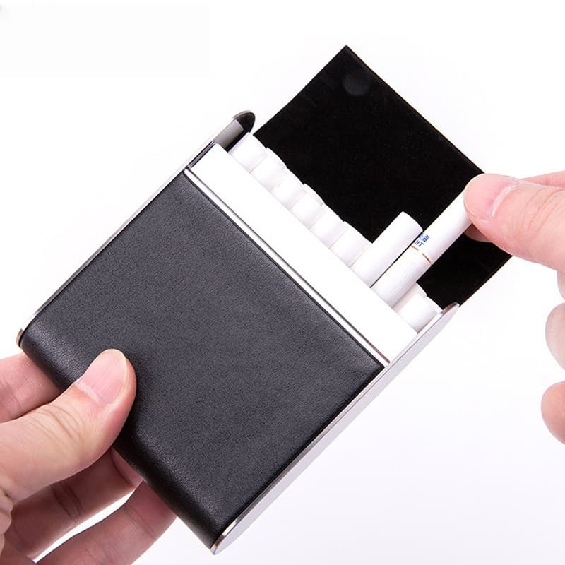 Hot-Selling Cigarette Box with 20 Cigarettes, Moisture-Proof Thick Cigarette Box, Large-Capacity Cigarette Box, Men's Portable Stainless Steel Cigarette Box