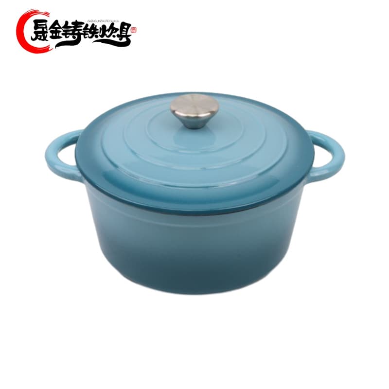 Cast iron enamel pot double ears with lid soup pot stew induction cooker gas universal easy-to-clean enamel pot