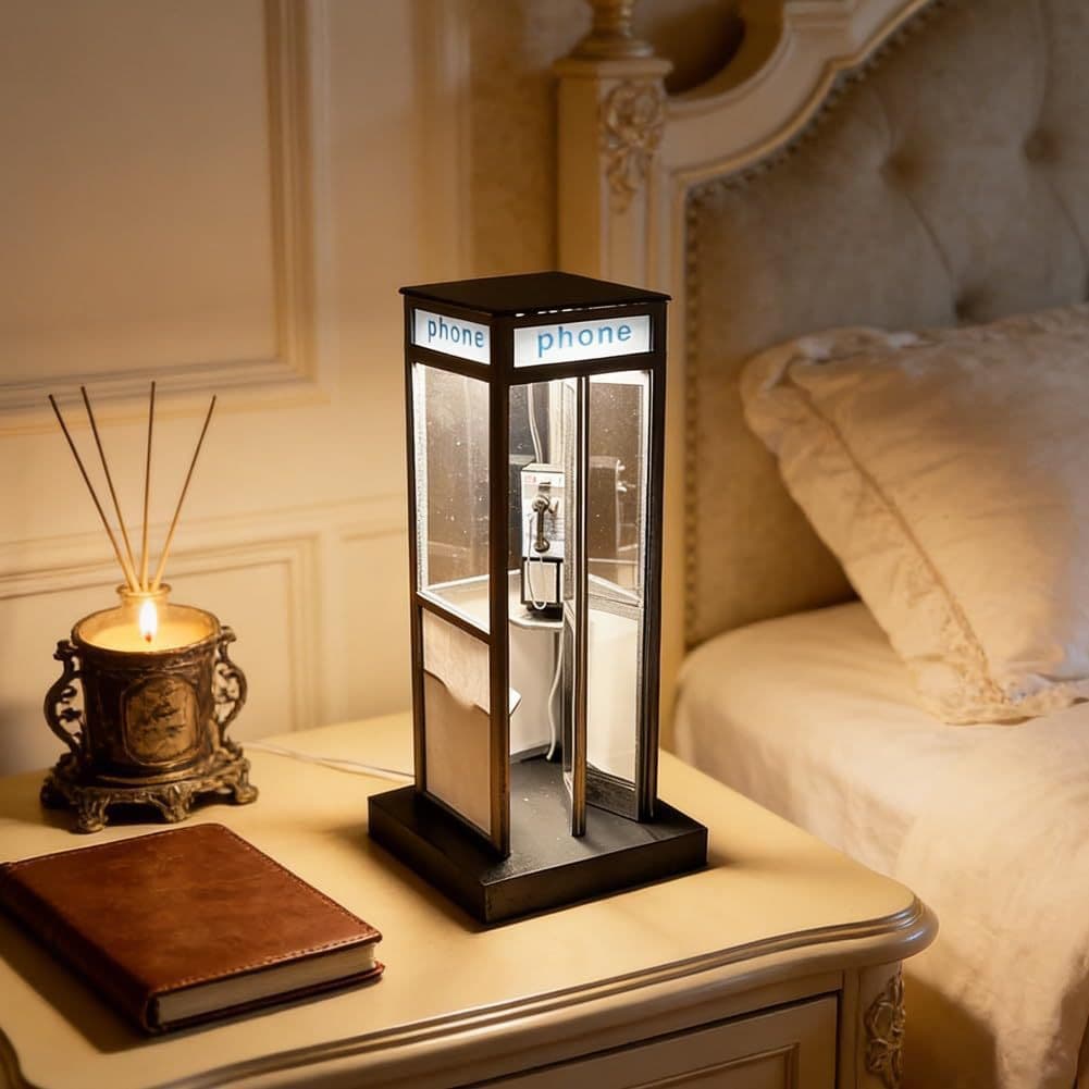 Amazon Tall Phonebooth Lamp Phone Booth Table Lamp Decoration Night Light Holiday Party