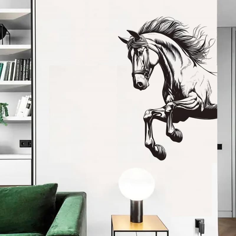 ACC94051 Simulated Stallion Wall Sticker for Kids' Room Bedroom Background Decoration Self-Adhesive Wall Sticker Home Decor Beautification