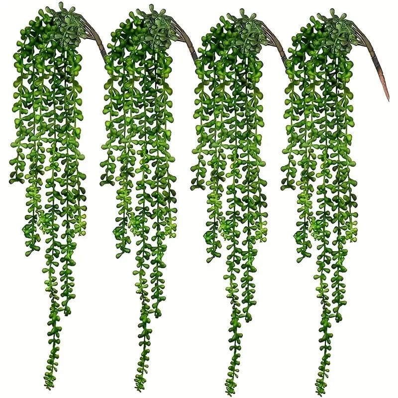 Amazon Artificial Green Plant Lover's Tears Vine Home Decoration Fake Flower Buddha Beads Wall Hanging Artificial Green Plant Ceiling Plant