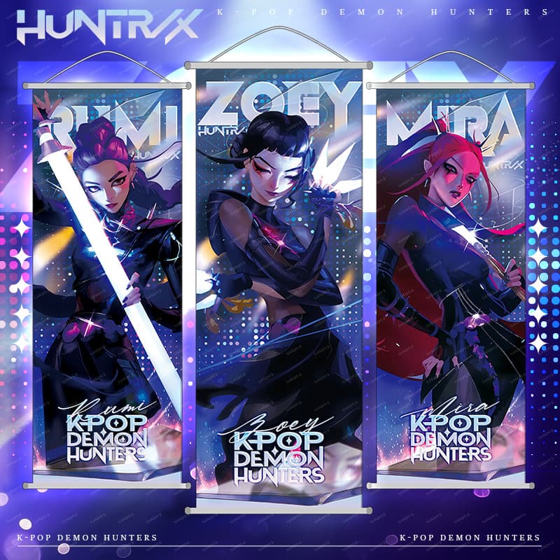 Witch Hunter Group Wall Scroll Anime Merch Lumi Mira Zoe Hanging Poster Free Shipping