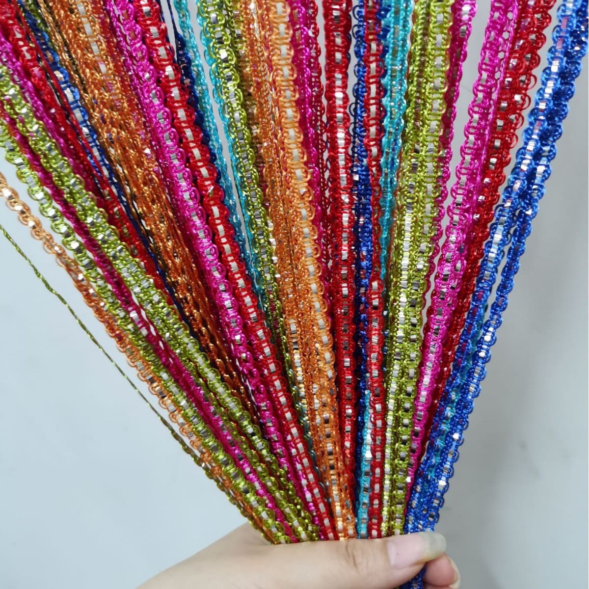 Silver Curtain String Curtain Partition Hot Selling for Export Silver Thread Curtain AliExpress Amazon Ready-Made Curtain Not Mosquito-Proof