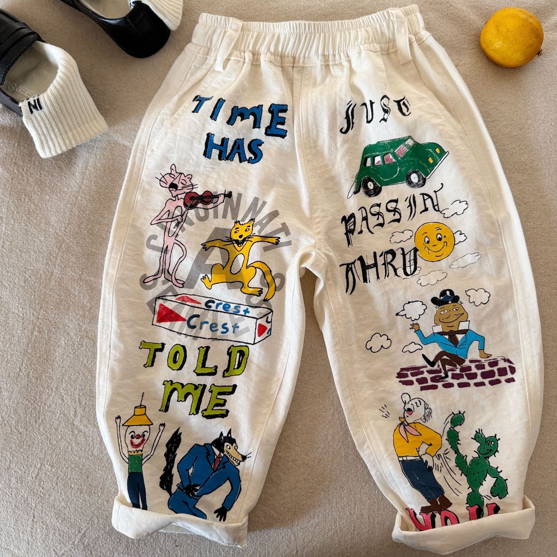 2025 new summer boys' pants, girls' shorts, three-quarter pants, Korean style children's pants, elastic shorts, quick-drying hiking pants