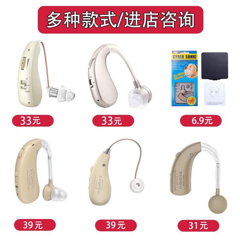Behind-the-Ear Hearing Aid with Noise Reduction Sound Amplifier, USB Charging, English Version for Cross-border Wholesale