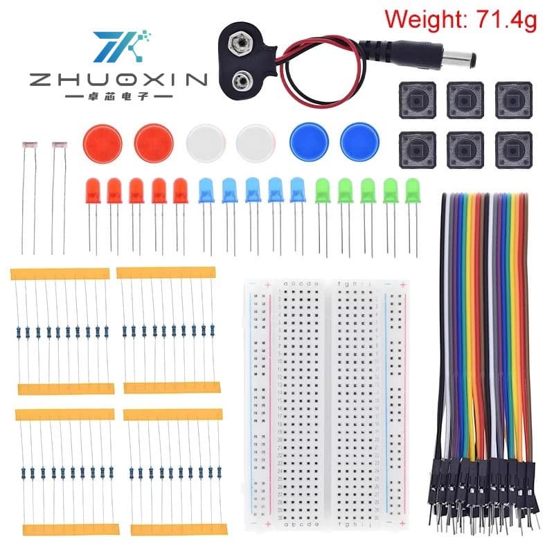 Starter Kit UNO R3 Mini 13-in-1 Kit, Beginner Kit with Mini Breadboard, LED, and Jumper Wires