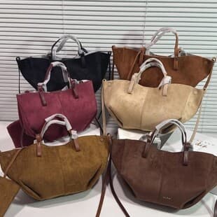 Polene Genuine Leather Tote Bag Shoulder Handbag Magnetic Closure Large Shopping Bag Wing Bag Women European American Vintage