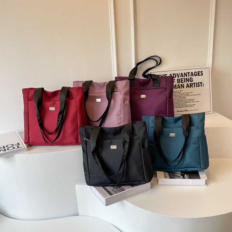Cross-border Canvas Bag Women's New Large Capacity Oxford Cloth Embroidered Commuter Tote Bag Shoulder Bag Wholesale