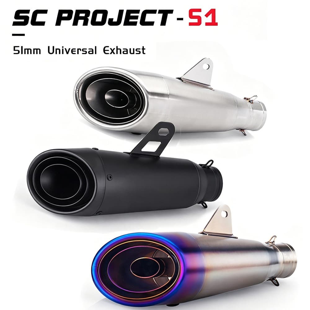 51mm universal suitable for R6 R3 MT07 MT09 Z400 Z900 motorcycle exhaust pipe silencer