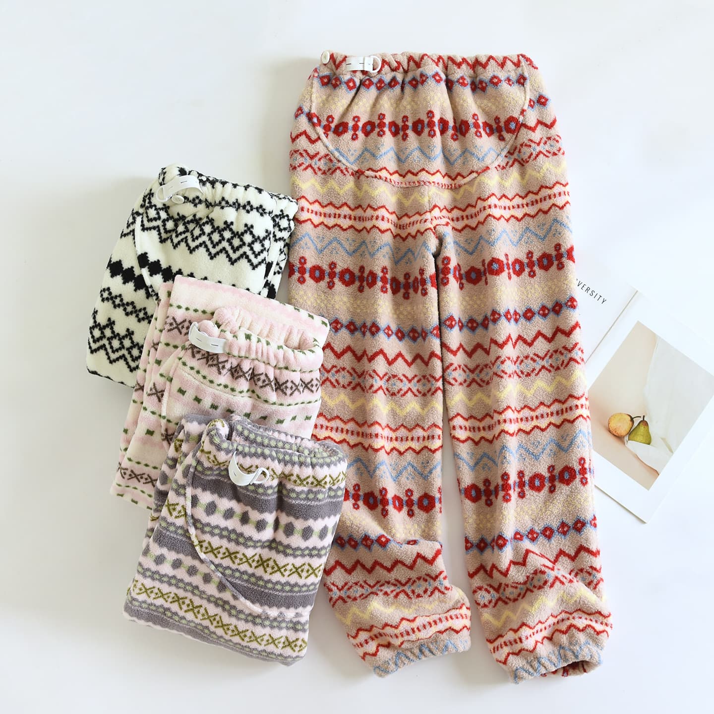 Snow Fleece Maternity Pants Winter Thick Warm Pants Outdoor Wear Pregnancy Belly Support Non-Binding Postpartum Home Pants Autumn Winter