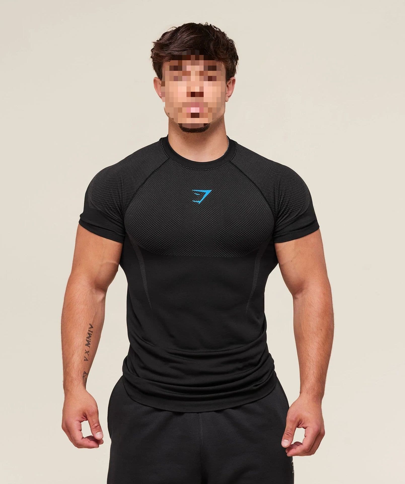 GYM/ONYX Men's T-Shirt Athletic Fitness Quick-Dry Breathable Stretch Crew Neck Short Sleeve Compression Training Top Slim Fit