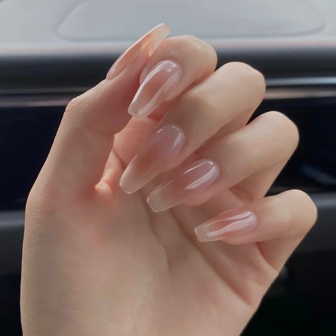 Press-On Nails 2026 Long Style Hua Fei Face-Touch Same Style Nude Color Brightening Wearable Nail Tips Premium Feel