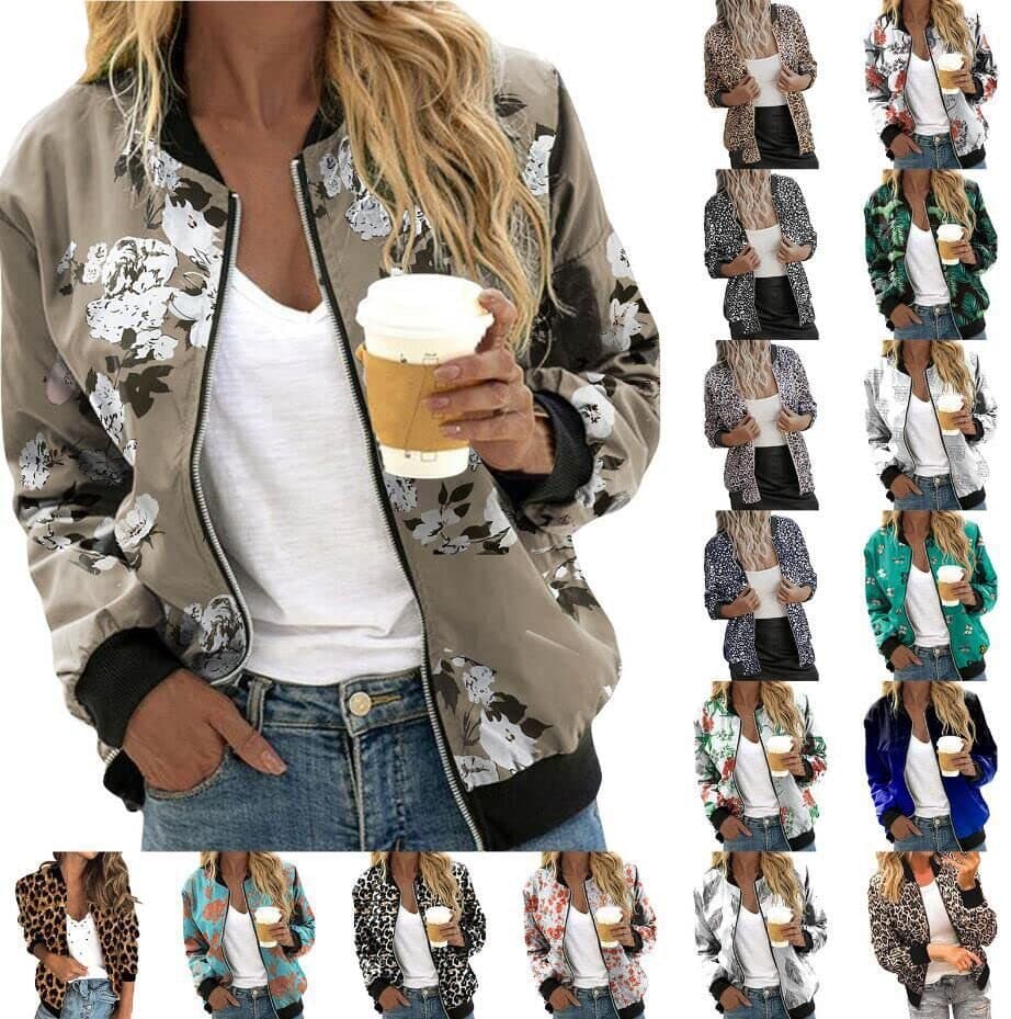 Cross-border Amazon Europe and America Spring Autumn Jacket Baseball Jacket Women 3D Printed Long Sleeve Flight Jacket Women POD