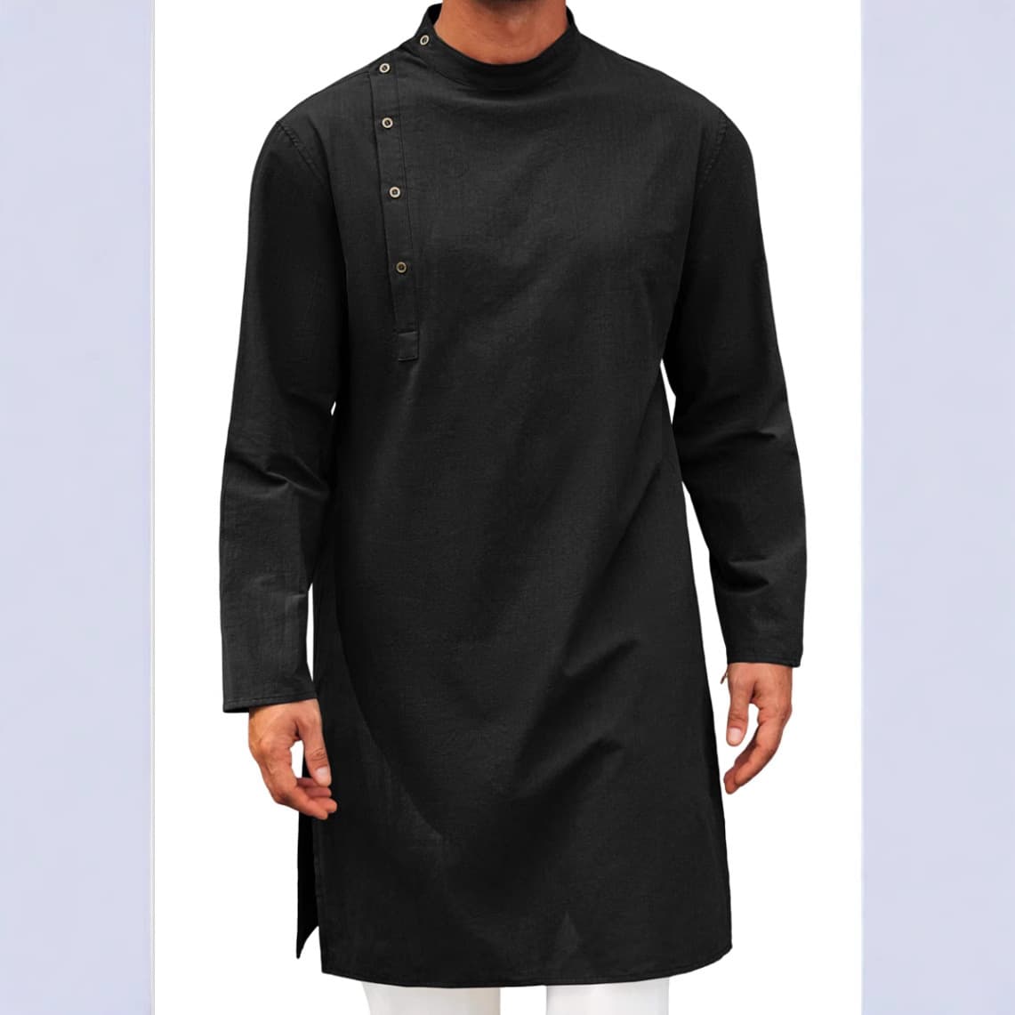 Hot-selling cross-border e-commerce AliExpress Arabic style fashionable and simple long men's shirt Muslim men's robe