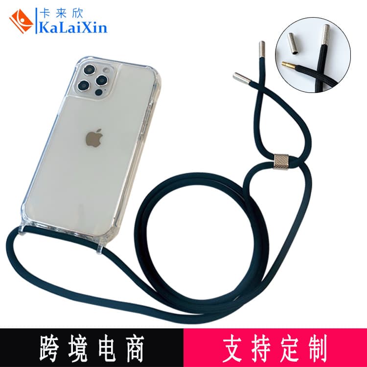Factory wholesale suitable for iphone13Pro transparent shell integrated lanyard mobile phone case 14plus diagonal lanyard case