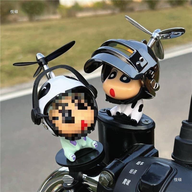 Little Yellow Duck Electric Vehicle Dashboard Decoration, Bicycle Scooter Motorcycle Helmet Ornament, Cute Windmill Pendant