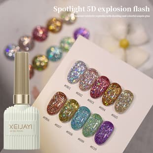 Nail Spotlight 5D Flash Glitter Gel Series Nail Polish, Super Bright Crushed Diamond for Nail Art Curing