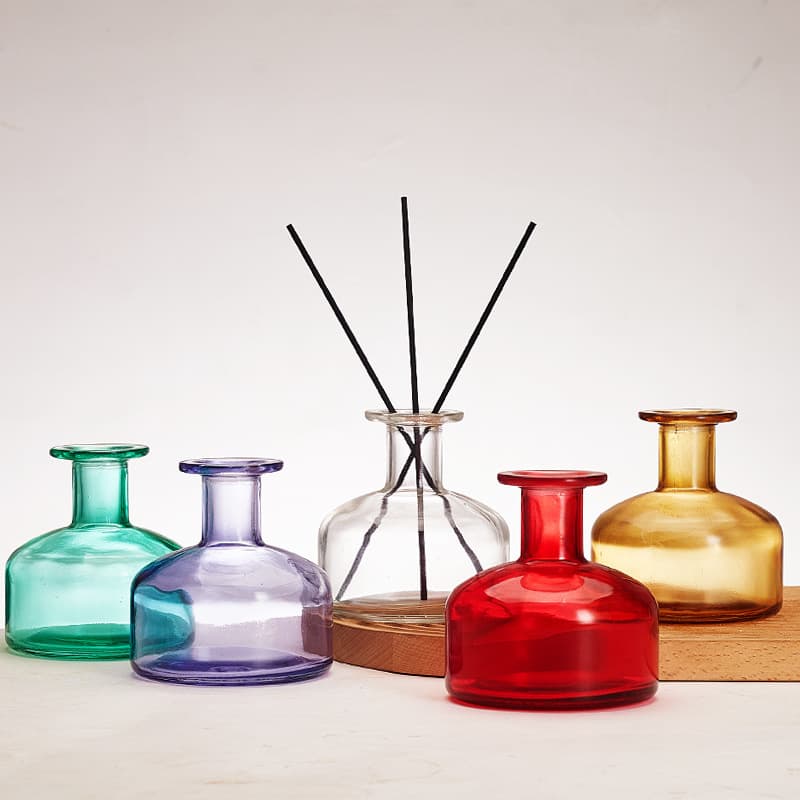 Bedroom Aromatherapy 300ML Round Transparent Empty Bottle Vase Flared Opening Reed Diffuser Home Hotel Decoration