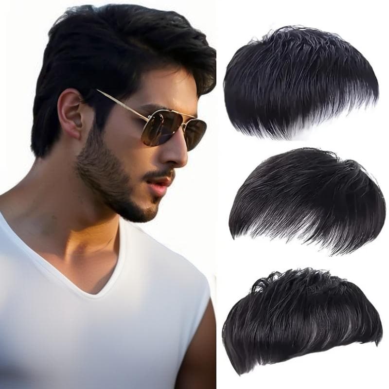 AliExpress Men's Wig Piece Simulation Seamless Wig Head Invisible Replacement Short Wig Head Replacement Block in Stock
